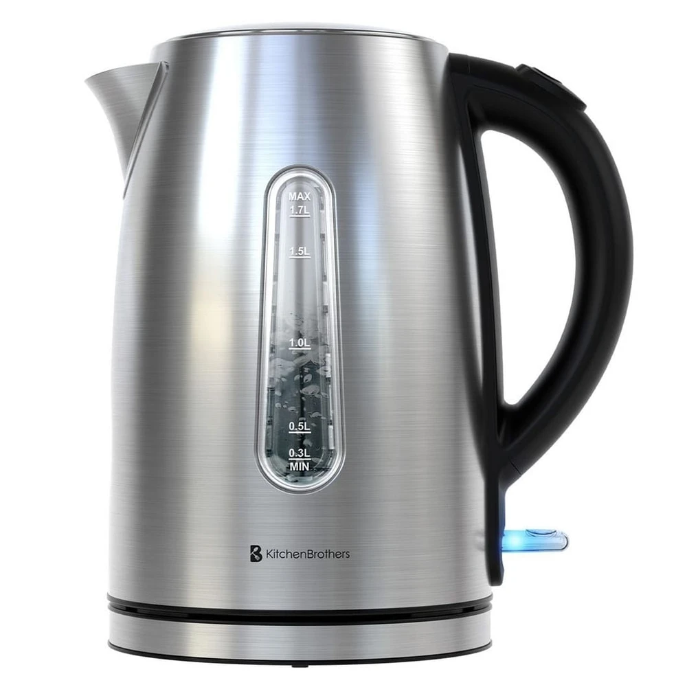 KITCHENBROTHERS KB1004061 Wasserkocher, 1,7L, 2200W, Edelstahl