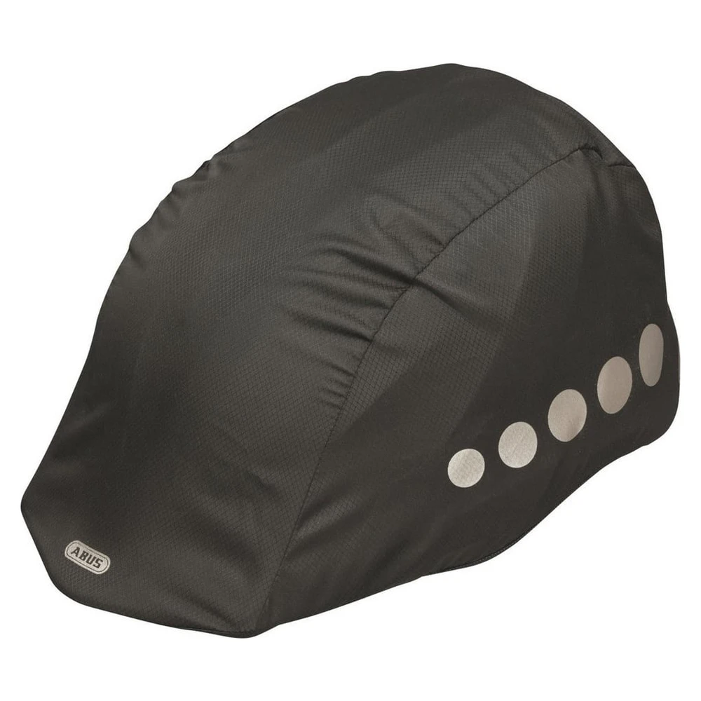 ABUS Fahrradhelmüberzug, Regenkappe, universal, schwarz, Reflektoren