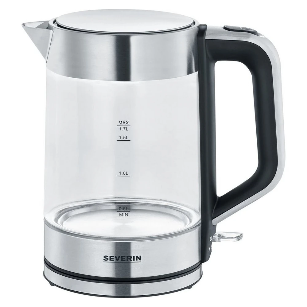 Severin Glas-Wasserkocher WK 3420, 1.7L, 2200W, Edelstahl-Design