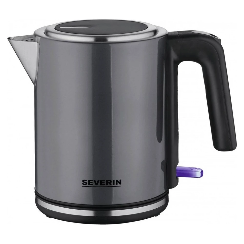 Severin WK 9574 Wasserkocher, Grau, 1L, 2400W, Schnurlos, 360 Grad Anschluss