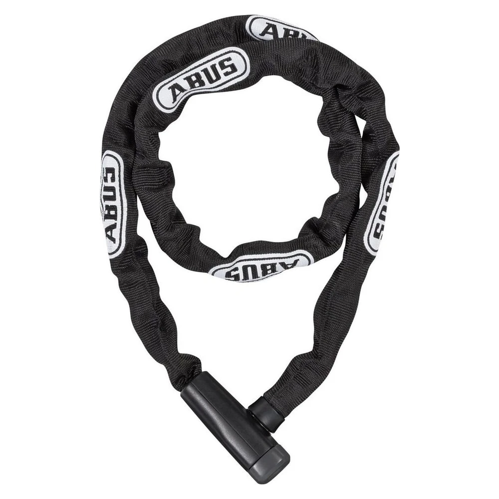 ABUS Kettenschloss 5805K/110, 5mm Vierkantkette, 2 Schlüssel, schwarz/weiß