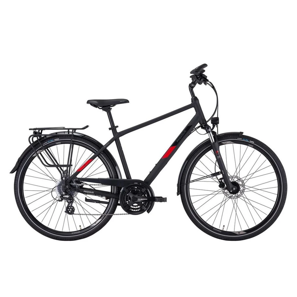 Pegasus Solero SL Disc 24 Herren Trekkingrad, 24 Gang, Schwarz, 2024