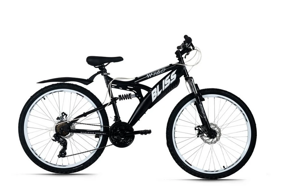 WYLD Mountainbike Fully 26'' Bliss, schwarz-weiß, 21 Gänge, RH 47 cm