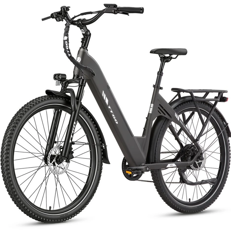 TTGO E-Bike Cityrad 28 Zoll, 110km Reichweite, 7 Gang Shimano, 648 Wh Akku
