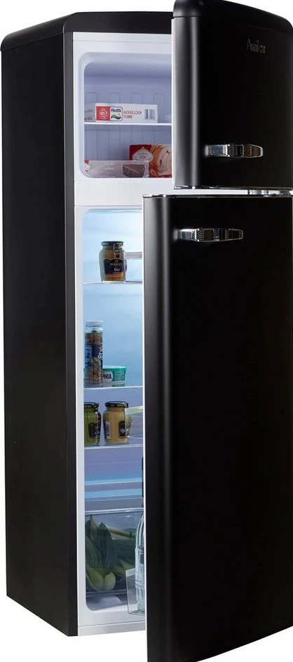 Amica KGC 15637 MS Kühl-/Gefrierkombination, 206 l, 144 cm, matt-schwarz