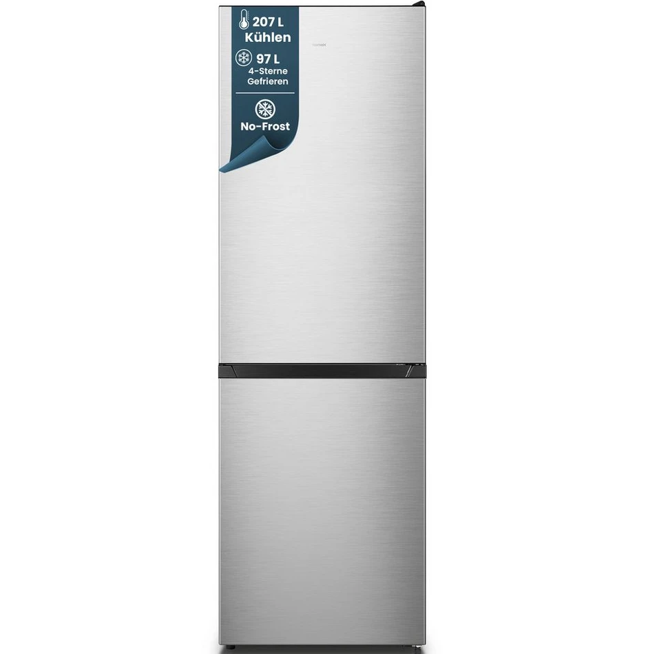 homeX CFSN3041A-S Kühl-Gefrierkombination, 304 l, NoFrost, EEK A, Silber
