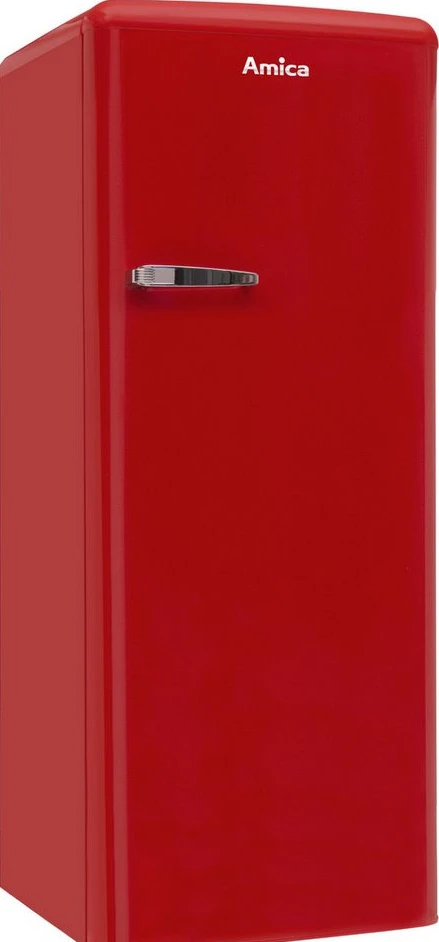 Amica KSR 364 150 R Retro-Kühlschrank, 218 l, 144 cm, Rot