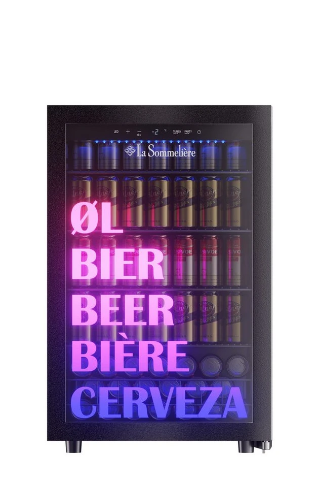 La Sommelière BEER150 Getränkekühlschrank, 128 L, -6 bis +18 °C, schwarz