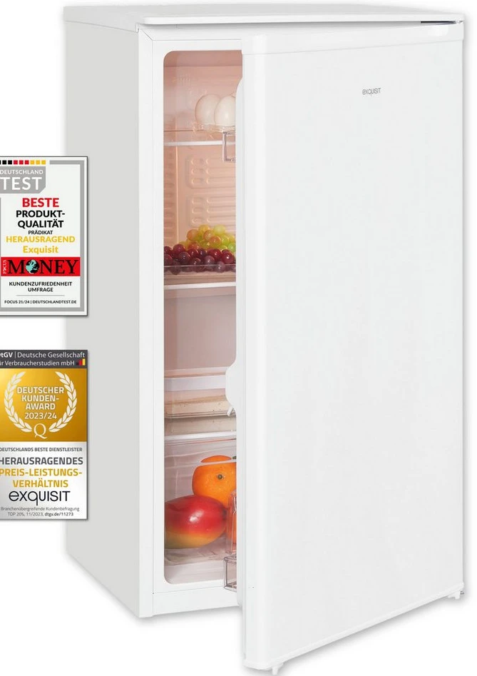 exquisit KS116-V-041E weiß Kühlschrank, 88 l, 39 dB, Energieklasse E