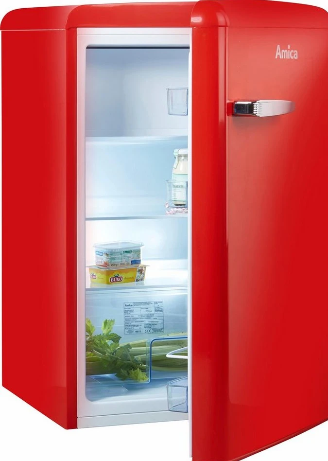 Amica KS 15610 R Table-Top-Kühlschrank, 108 l, 87,5 cm, rot
