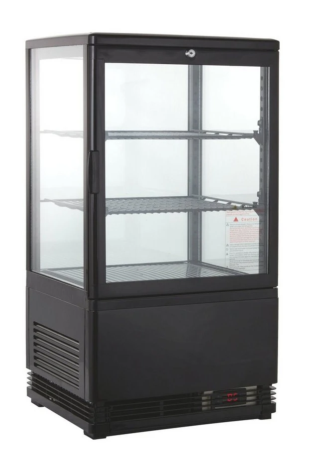 GastroHero Kühlvitrine KV-58S, 58 L, LED, Glastür, abschließbar