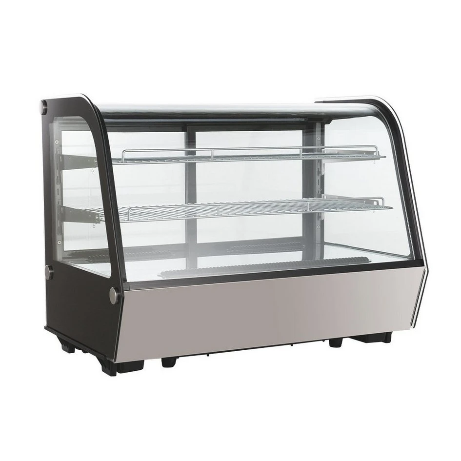 GastroHero KV-160 Kühlvitrine, 160 L, LED, 2–6 °C, 2 Chromroste