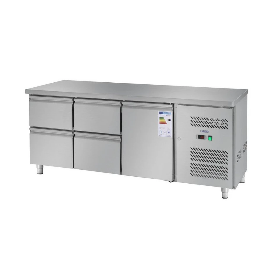 Royal Catering Kühltisch RCKT-179/70, 403 L, 4 Schubladen, 1 Tür, Edelstahl