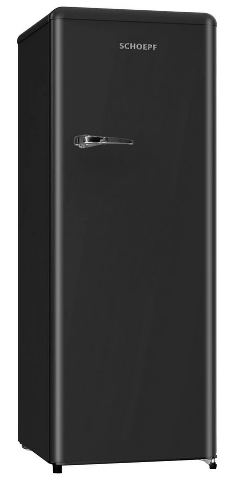 SCHOEPF RKS245D Vollraumkühlschrank, 238 l, Retro-Design, LED, schwarz