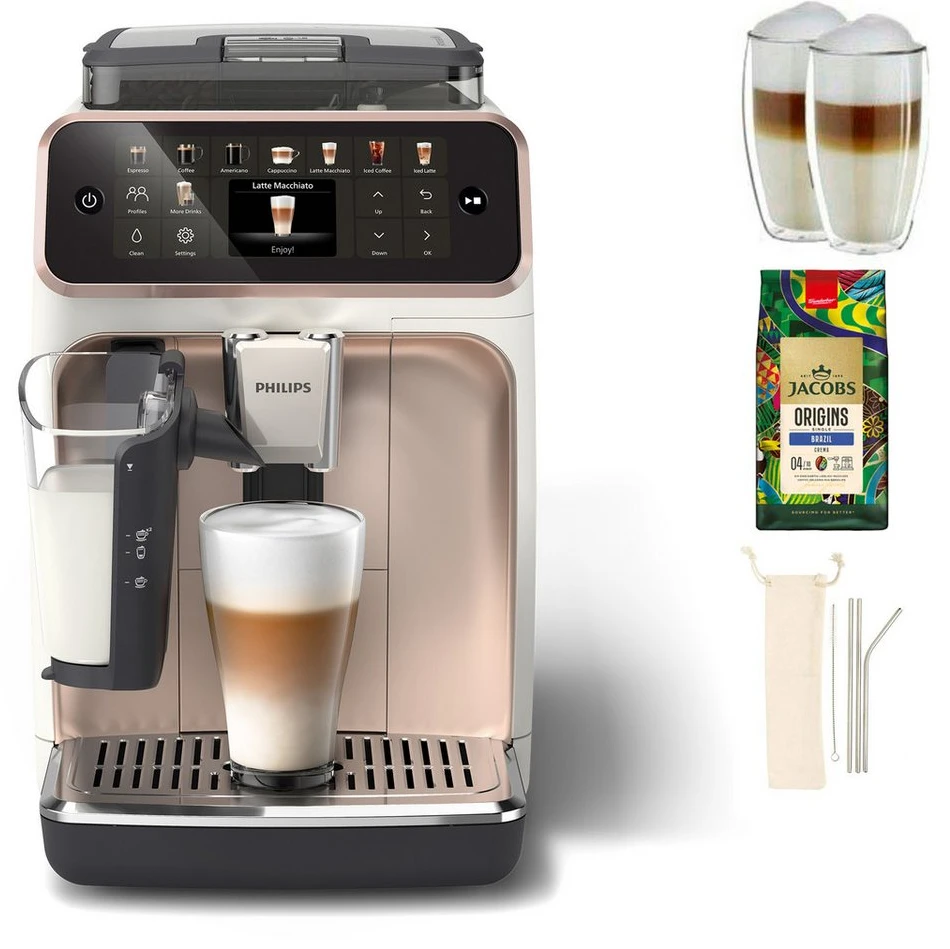 img-1788597100578-583142.webp Philips EP5543/80 5500 Series Kaffeevollautomat, 20 Getränke, 1500 W, Rosé-Weiß – Bild 1