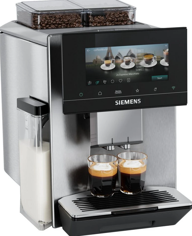SIEMENS EQ900 TQ927E03 Kaffeevollautomat, 2 Bohnenbehälter, 41 Getränke, Edelstahl