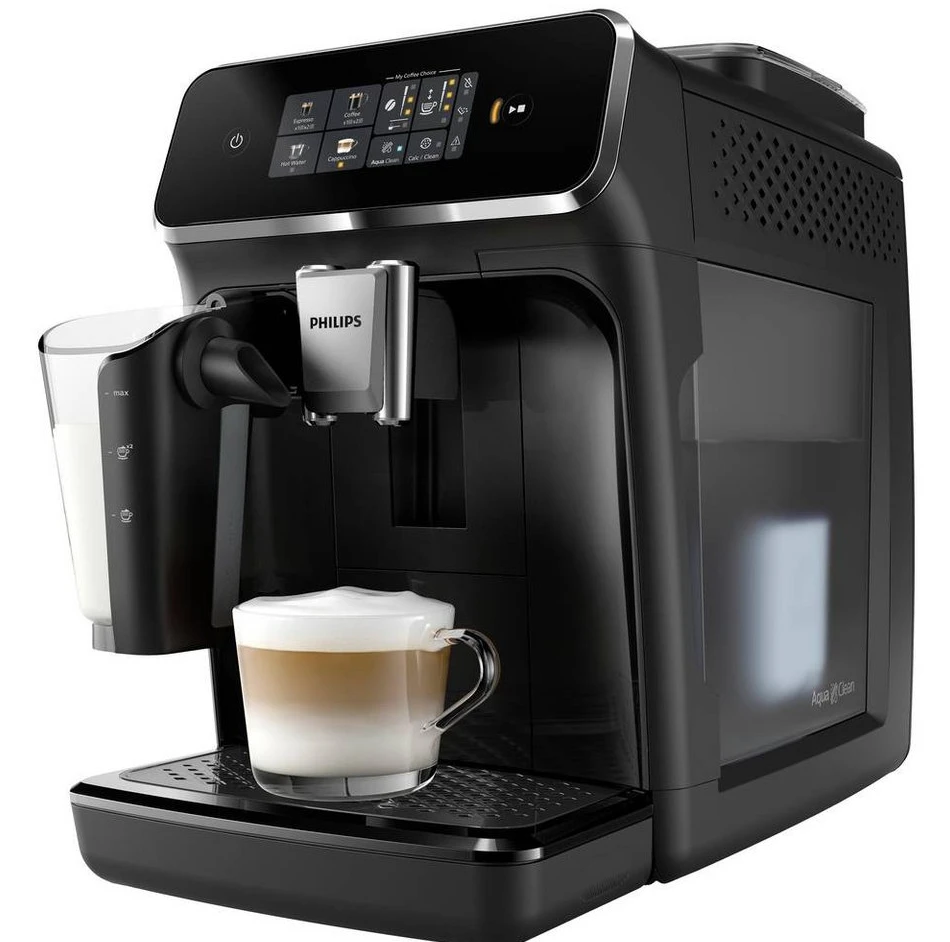 Philips Kaffeevollautomat mit LatteGo Milchsystem, Mahlwerk, Touchdisplay