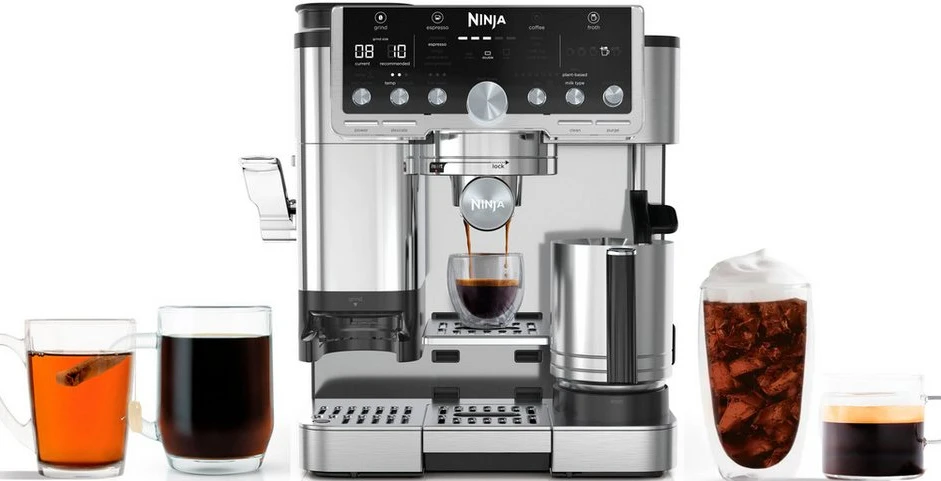 NINJA ES701EU 3-in-1-Espressomaschine, 2 l, 14 bar, integriertes Mahlwerk