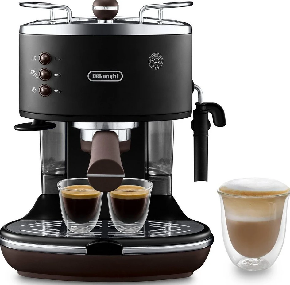 De'Longhi Icona Vintage ECOV 311.BK Siebträgermaschine, 1,4 l, 1050 W, Schwarz
