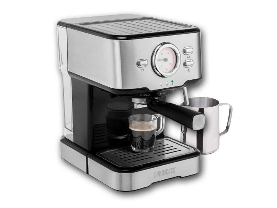 PRINCESS Siebträgermaschine, 1100 W, 20 bar, 1,5 l, ESE-Pads und Kapseln