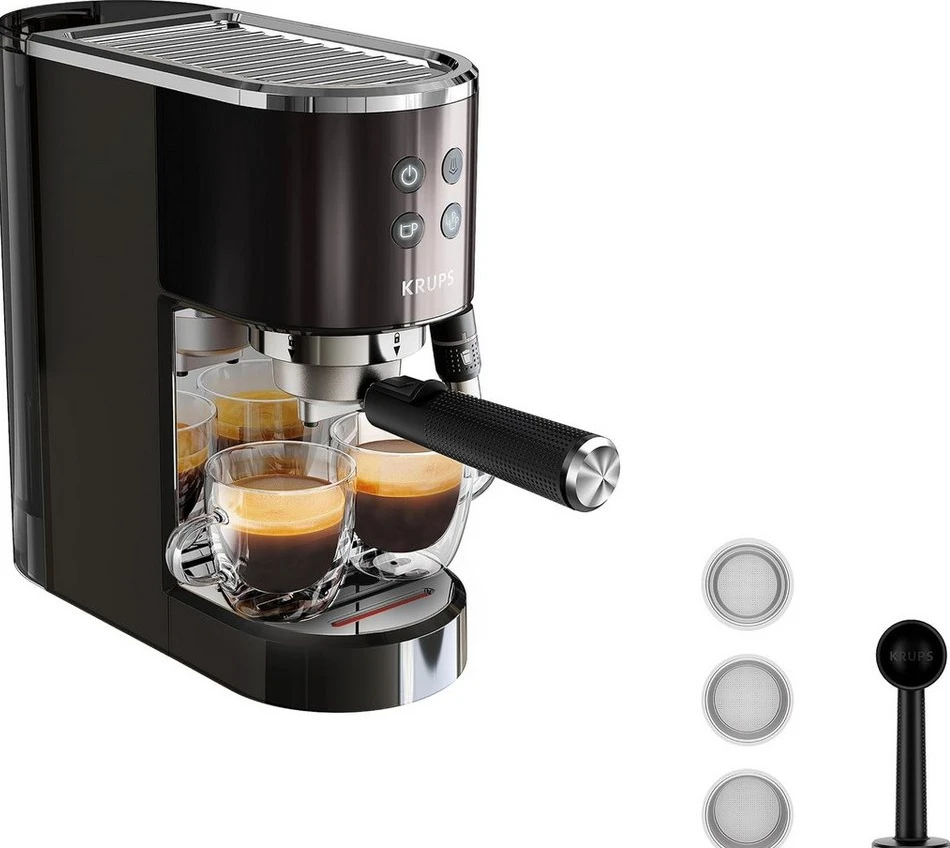 Krups XP 444G Virtuoso+ Siebträgermaschine, 1450 W, 15 bar, 1 l