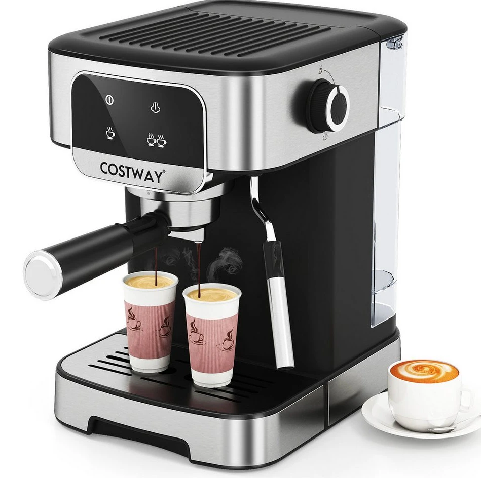 COSTWAY Espressomaschine, 20 Bar, 1200 W, 1,8 l Tank, Touchscreen